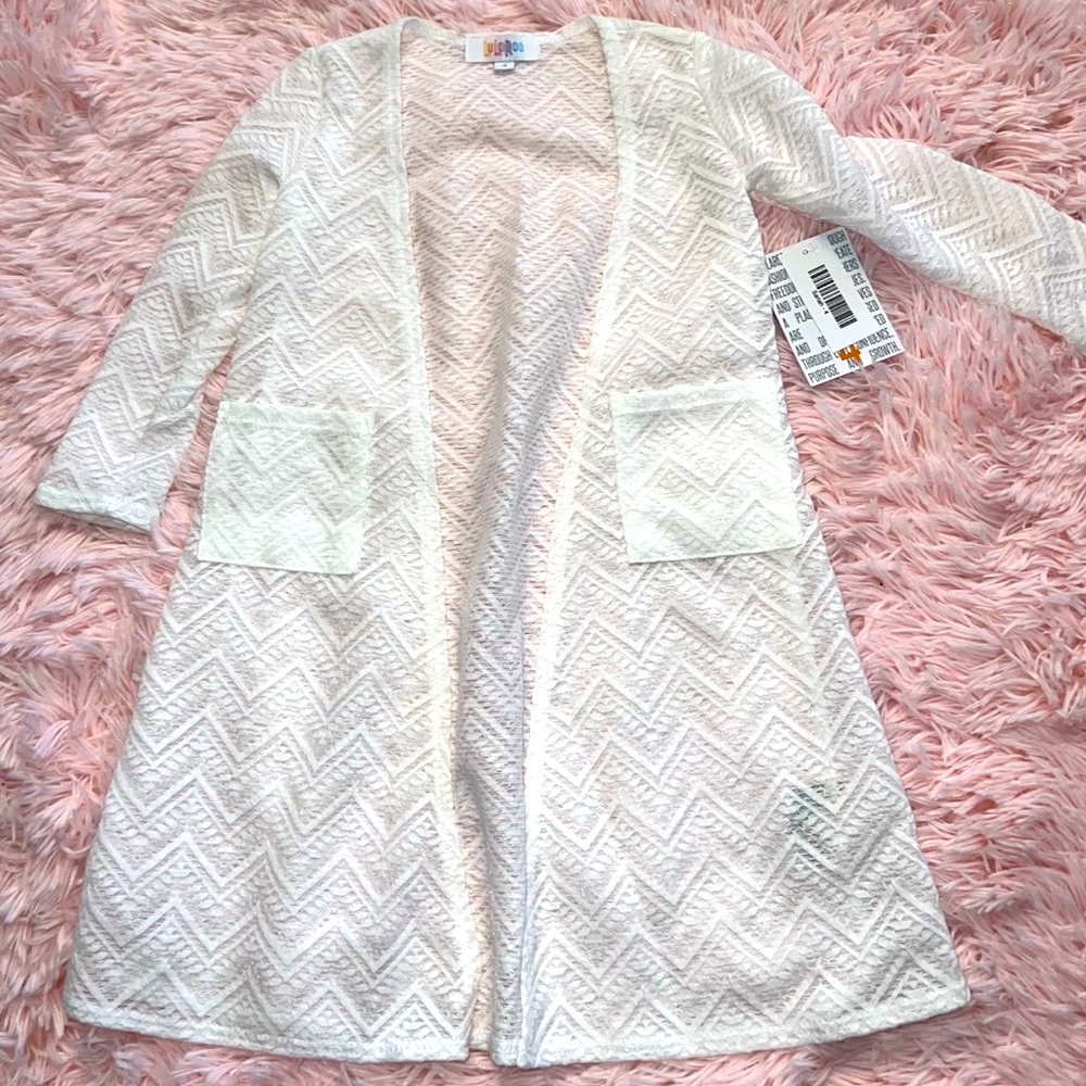 NWT LuLaRoe White Sariah UNICORN! Girl’s Cardigan